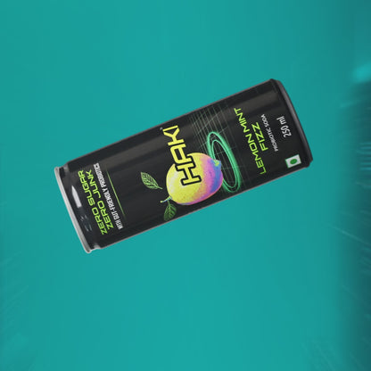 Haki Probiotic Soda, Zero Sugar, Zero Junk, Lemon Mint Fizz Cold Drink (250 ml) – Pack of 6 Cans